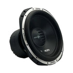 Orion 15-inch subwoofer speaker angled side view, black cone with silver ring
