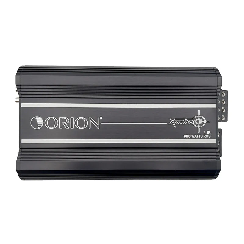 Orion XTRPRO4.1K 4-channel car amplifier, black with front logos and power badge