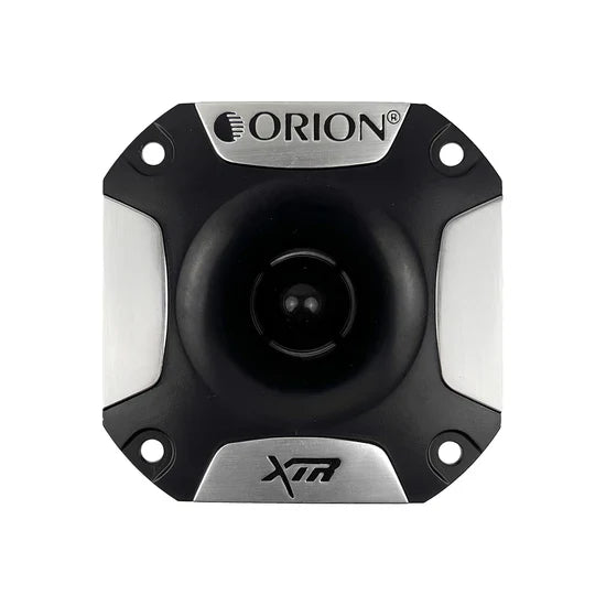 Orion car bullet tweeter with black housing and silver faceplate, mounting holes