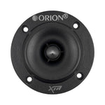 Black Orion bullet tweeter speaker with mounting holes and XTR logo on the face