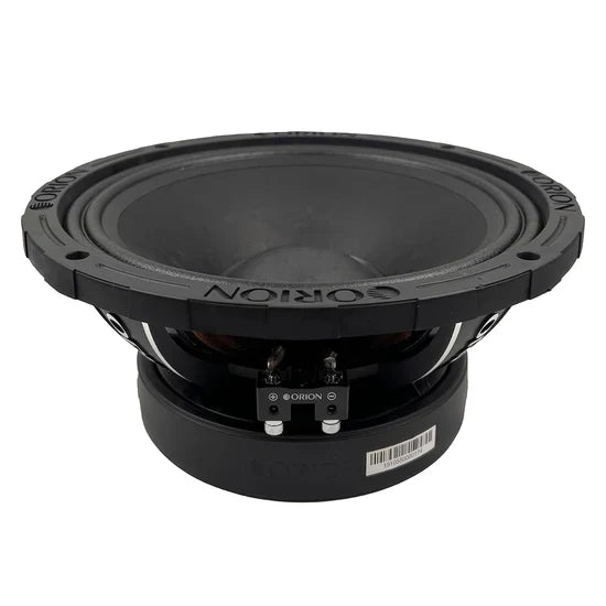 10 in midrange speaker driver rear view with terminals and black cone surround