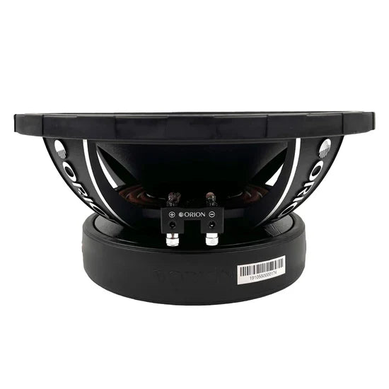 10 in midrange speaker driver rear terminals visible on black mounting plate