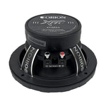 Black midrange speaker showing XTX654 branding and dual binding posts on front