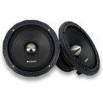 Black 6.5" midrange speaker with metal dust cap and ORION logo, front view