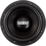 Black 8-inch subwoofer speaker with Sundown Audio logo on dust cap