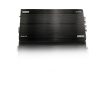 Sundown Audio mono amplifier with black finned heat sink and front logo