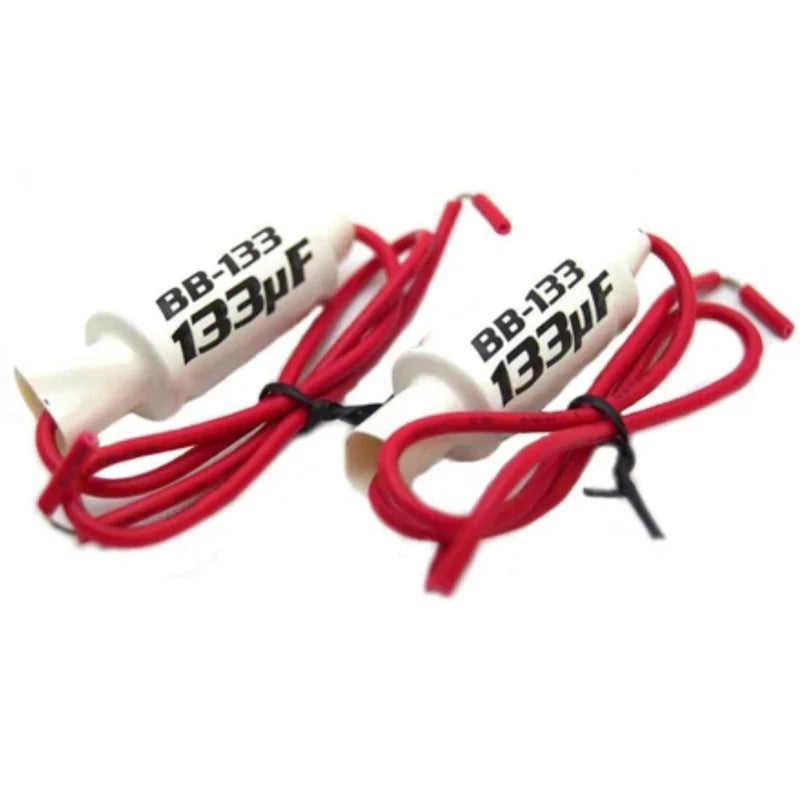 Audiopipe BB-133 line filters pair with red wires and two white cylindrical modules