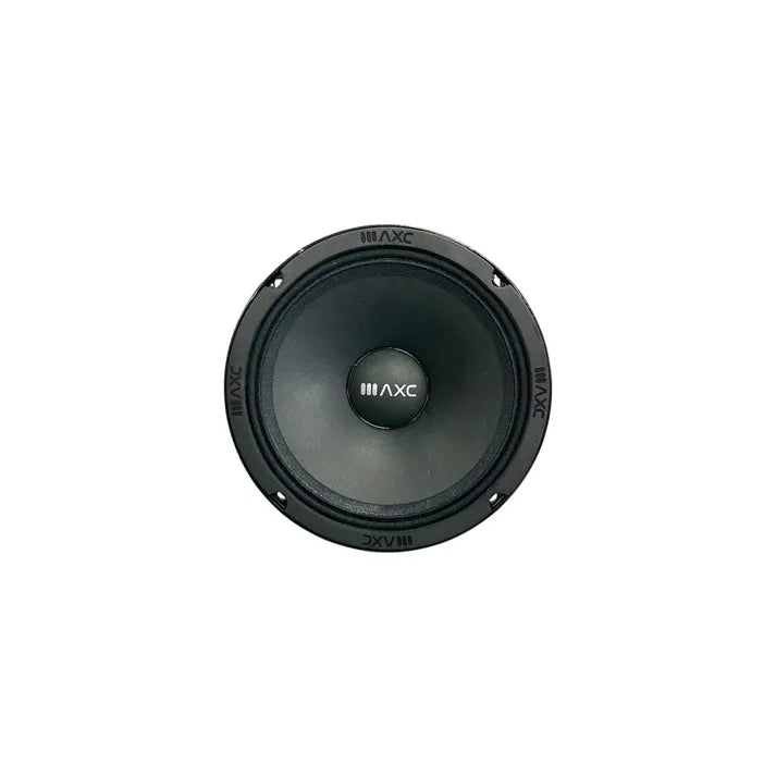 6.5 inch midrange speaker with black cone and mounting screws