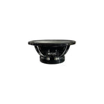 6.5 inch midrange speaker viewed from above, black basket and cone
