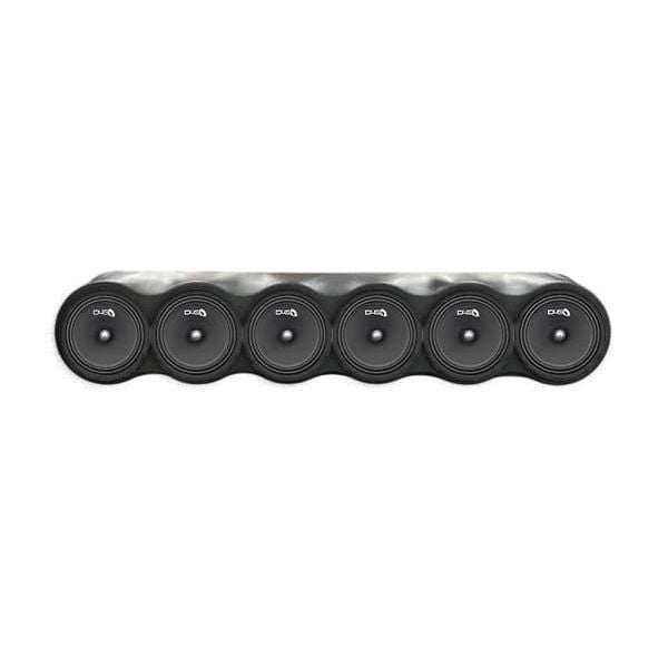 6-speaker roof rack speaker set with six black round drivers