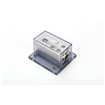 Metal fuse holder with clear cover and two mounting terminals
