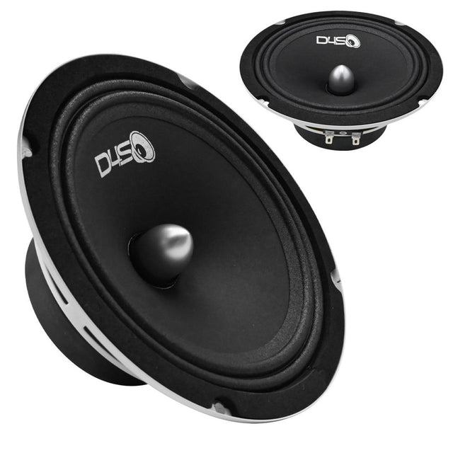 Single black round speaker driver with cone and dust cap