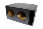 Dual 8-inch ported subwoofer enclosure with two circular speaker openings