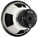 Car subwoofer with white and black frame, 4 ohm label and American Bass logo
