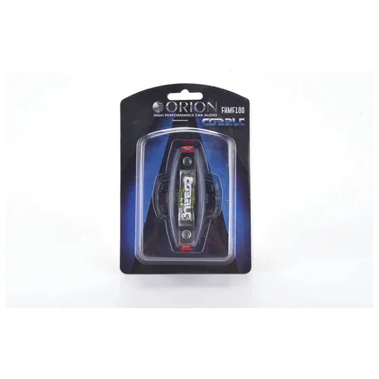 Packaged inline automotive fuse holder in clear blister with red accents