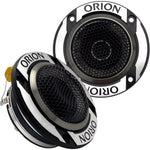 Pair of ORION 3.6" neodymium bullet tweeters with black honeycomb grille and silver mounts