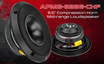 Black compression horn midrange speaker with textured horn and driver module