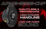 6.5-inch compression horn midrange speaker with black grille and mounting tabs