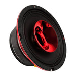 6.5-inch red compression horn midrange speaker, angled rear view with red driver