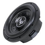 10-inch shallow mount car subwoofer driver with black cone and Ap logo