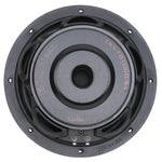 10-inch subwoofer speaker with gray dust cap and black mounting ring