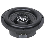 10-inch shallow mount subwoofer with black cone and dual terminal plates