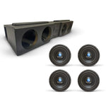 Quad 8-inch subwoofer bass combo with matte black enclosure and four speakers