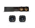 Dual 8-inch subwoofer box combo with two circular speaker cutouts and mounting holes