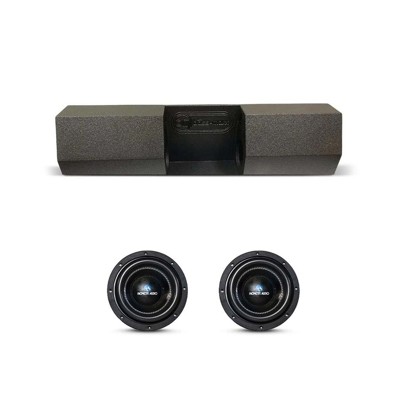 Nemesis Audio dual 8-inch subwoofer box combo with two drivers and front badge