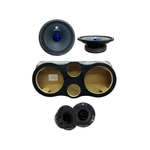 6.5-inch car audio speaker pair with tweeters and mounting panel, black