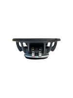 6.5-inch midrange speaker back view with wiring terminals and mounting frame