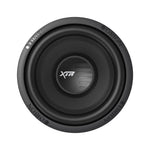 8-inch Orion subwoofer with black cone and XTR logo, circular grille design