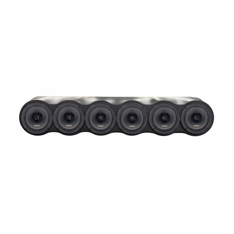 Orion roof rack speaker combo: six black round speaker drivers
