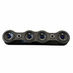 Car audio speaker module bundle with five round drivers on a dark base