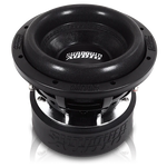 8-inch subwoofer driver with black rubber surround and dark cone