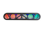 RGB LED speaker rack light bar with six speaker openings, multicolor glow