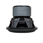 12-inch subwoofer side view showing black frame and magnet housing