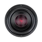Audiopipe 12-inch subwoofer front view with black surround and red dust cap