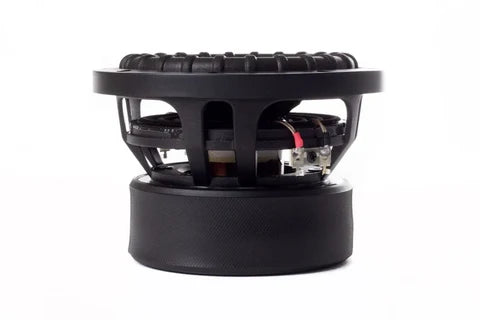 VFL 6.5 in subwoofer underside view with terminals and black mounting basket