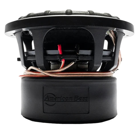 American Bass VFL 8 in subwoofer, black motor housing with American Bass logo