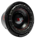 VFL Audio 8 in subwoofer cone, black surround with red stitching and VFL Audio badge