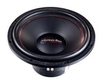 American Bass 15-inch car subwoofer with black cone and red trim surround