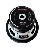 8 in American Bass car subwoofer with black cone and silver mounting ring
