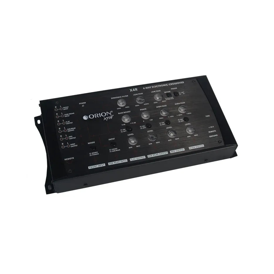 Orion XTR-X4R 4-way electronic crossover with control knobs and input/output panel