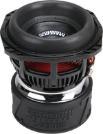 Black 8-inch subwoofer driver with dust cap and vented basket