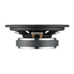 6.5-inch slim midrange speaker side view with black housing and mounting flange